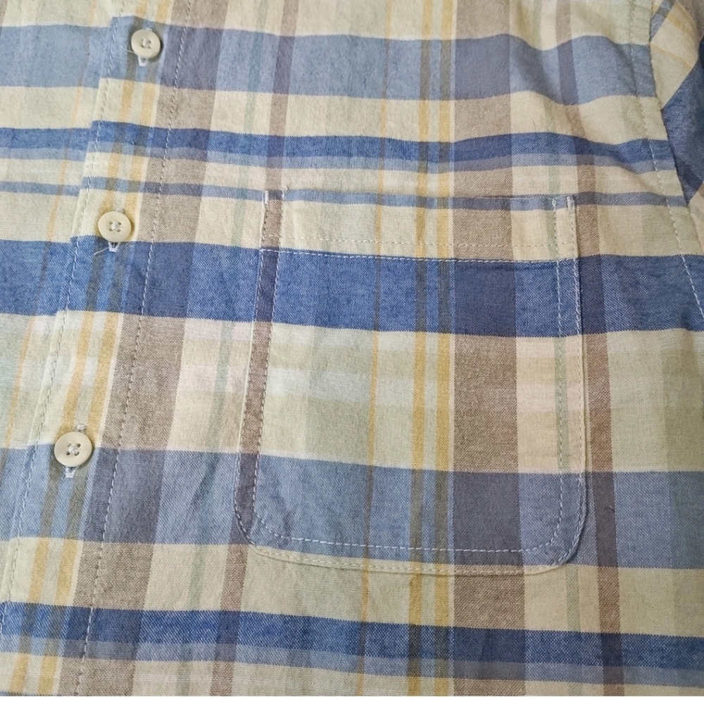 Tommy Bahama Flannel Shirt Men Small Blue Plaid Button Down Preppy Coastal - Picture 6 of 13